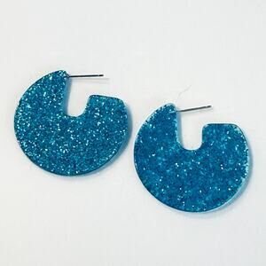 Glitter Acrylic Hoop Earrings